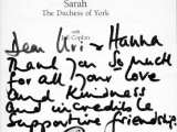 Signed copy of Sarah Ferguson, Duchess of York's book