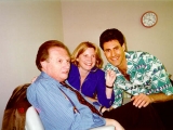 Larry King and his producer at CNN studios in Los Angeles