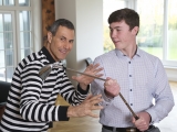 Uri Geller with Young Golf Pro James Broadbent