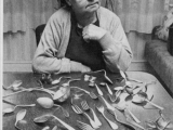 Barbara Scheid and her silverware, which bent during a telecast in Germany.