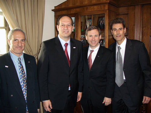Washington DC, State Department 2006. From L to R Yonathan Yagodovsky, Director Isn't Dept, MDA. Chairman Dr. Noam Yifrach of MDA with Congressman Mark Steven Kirk