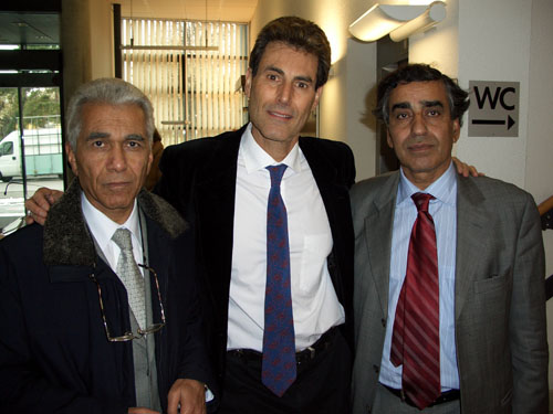 Geneva, Switzerland 2005. L to R Dr. Mohammad Abu-Koash, Ambassador Mission of Palestine. UG and Dr. Anis Alqaq, Palestinian General Delegation