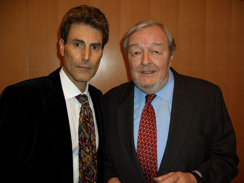 Geneva, Switzerland 2005. Uri Geller and British Ambassador Nick Thorne.