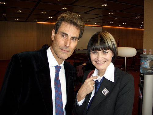 Geneva, Switzerland 2005. Uri and Swiss Foreign Minister Micheline Calmy-Rey