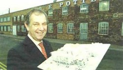 Planning ahead : Managing director Peter Mills with a model of the new Poole Pottery premises