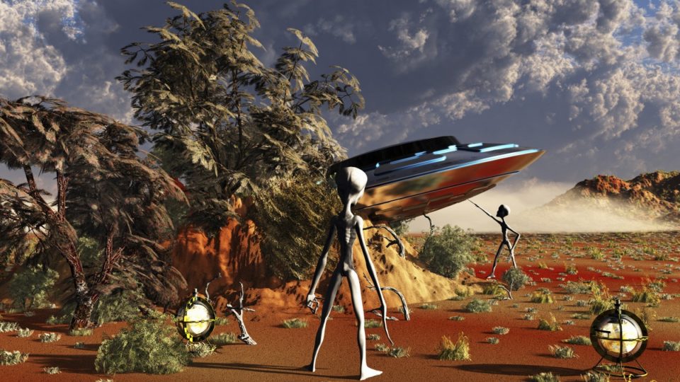 An artist's impression of the Roswell alien incident. Photo: Getty 